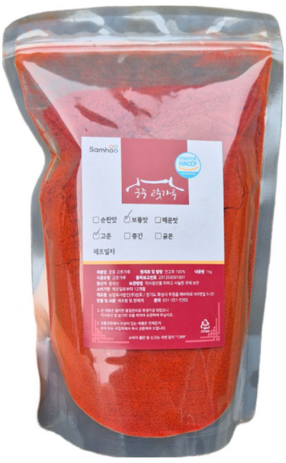 삼호 중국산 고춧가루 미분 보통맛, 3개, 1kg