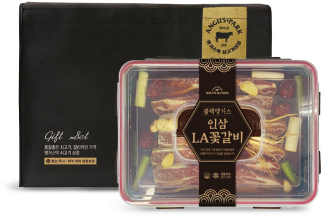 [정육대왕] 블랙앵거스 프리미엄 인삼LA꽃갈비 단품 1.8Kg, 1개