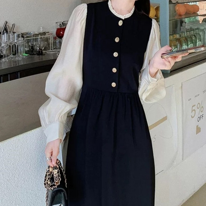 스타일닥터 여성긴팔원피스 봄원피스 패션 원피스 일체형 봄 빅사이즈원피스 하객룩 오피스룩