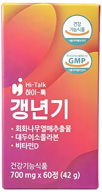 하이톡 갱년기 여성 건강기능식품 에스트로겐 호르몬 골다공증 영양제 추천 700mg, 1개, 60정 - 쿠팡
