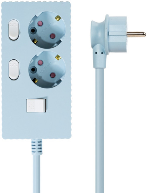 파워존 자동소화 4000W 고용량 웨이브 개별스위치 과부하차단 2구 멀티탭 50cm 1.5m 3m 5m 7m, 자동소화 개별스위치 2구 50cm 파스텔블루, 1개