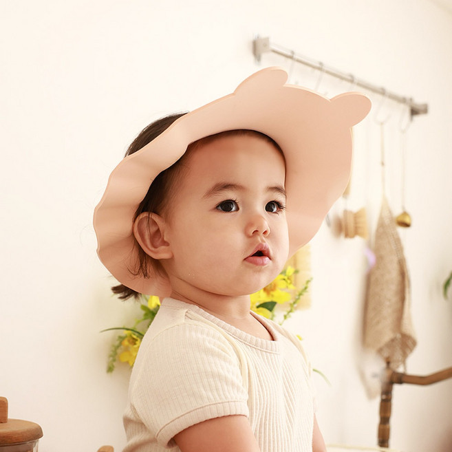 마롤로뜨 아기 샴푸캡 말랑 소프트 샤워캡 신생아 유아 머리감기기, 2개, 수달(핑크)_샴푸캡