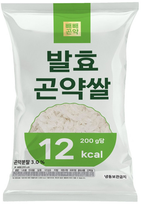 100g당 6kcal 빼빼곤약 발효곤약쌀 200g x 3팩, 3개