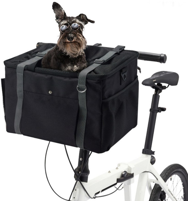 삼천리자전거 반려동물 자전거 가방 AB910, 블랙, 1개
