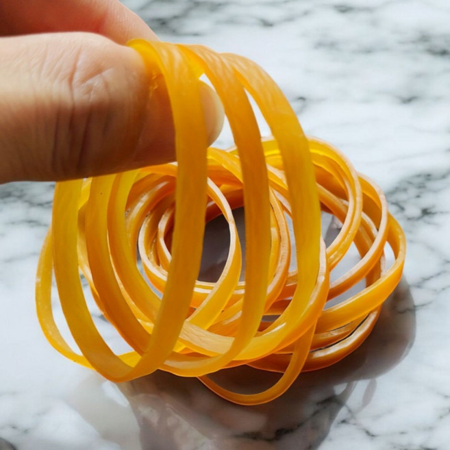 탄력좋은 굵은 고무줄 강력 내구성 산업용 사무용 가정용 고무밴드 100P, 옐로우 50*5*1.5mm, 100개