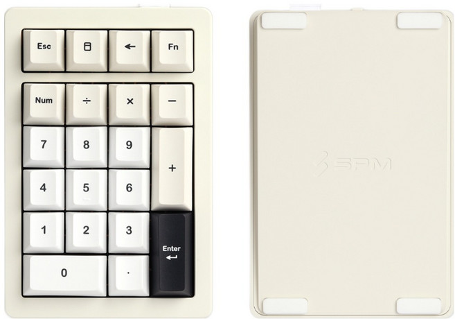 SPM AL21W 풀 알루미늄 넘버패드 기계식 키보드 숫자 키패드 21키, 제조사축, 아이보리(목새)