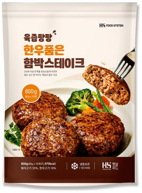 햇살푸드 한우품은 함박스테이크 800g (10개입), 3개