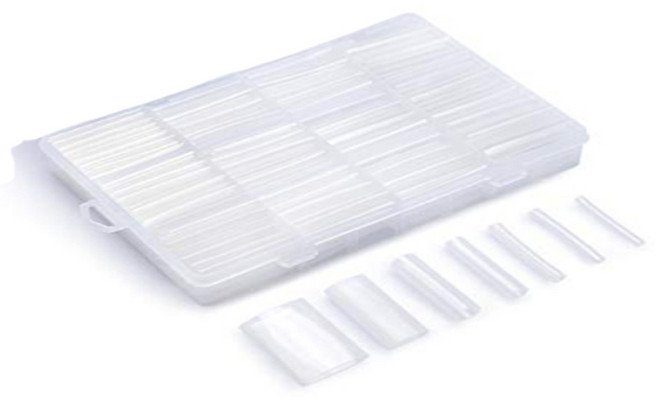 열수축 튜브 투명 275pcs 세트 보관 케이스 포함 고무, 1세트