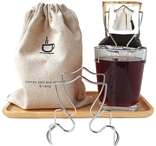 이랑 드립백거치대 홀더 2p + 전용 린넨파우치 세트, 1개