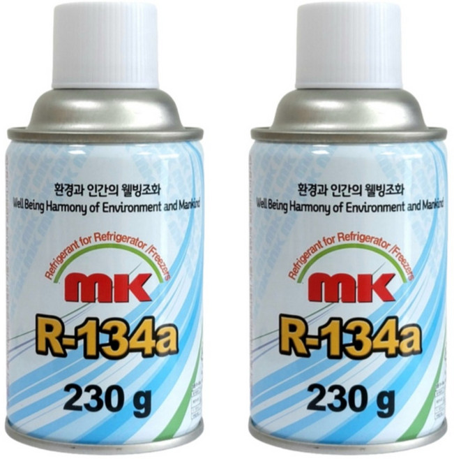 KC인증 자동차 냉매 가스 R134a mk냉매 에어컨 성능향상 냉매 보충, mk냉매 2캔(충전도구 별도구매)