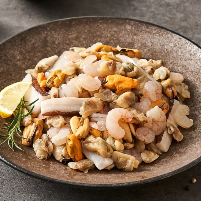 미다지 실속형 시그니처 냉동 해물모듬 해물믹스5종 (홍새우 대왕오징어 몸채 홍합 바지락 오징어귀채), 1박스, 9.6kg(한박스)