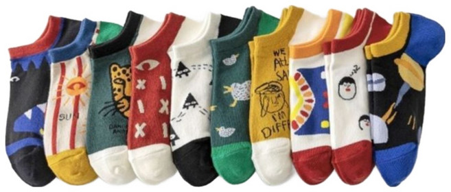 투니스 남성 캐릭터 배색 양말 10개입