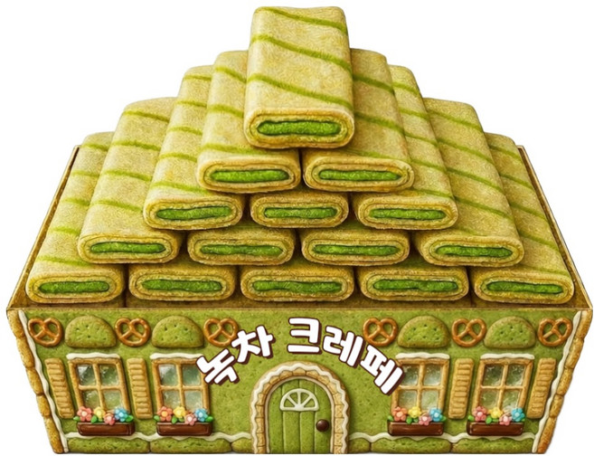 스낵큐 노브랜드 과자, 20개, 녹차 크레페