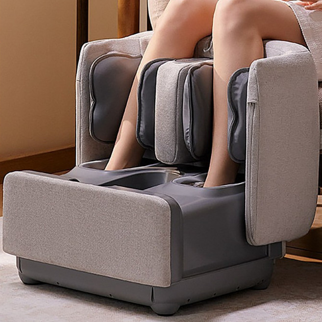 트윈스파 공기압 다리 종아리 마사지기 온열 발바닥 발마사지기 접이식 의자 온열기능, 그레이, JK마사지기,좌석온열/002