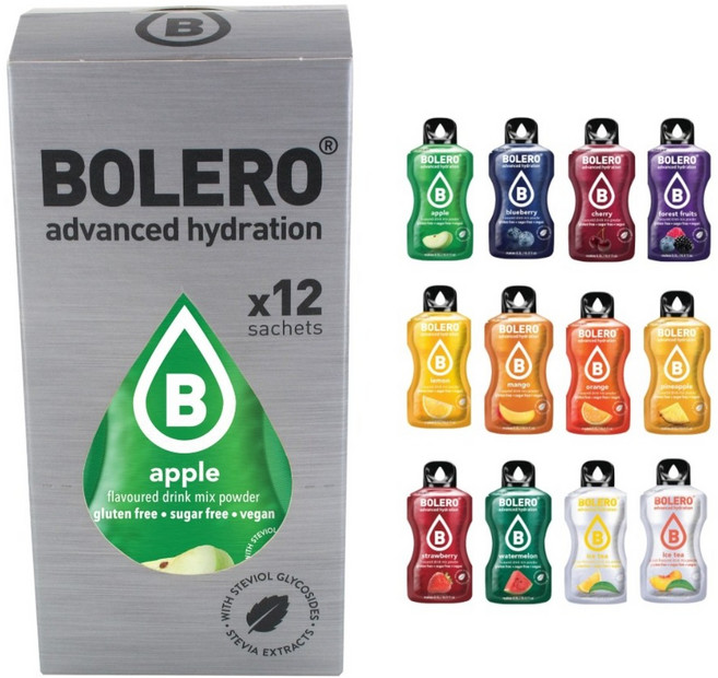 [볼레로음료] 2kcal 무설탕 과일워터 12가지 맛 믹스 1 (생수 500ml), 3g, 1박스, 12개입