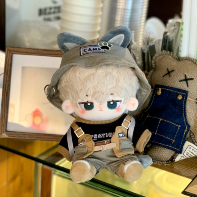 티니숲속 20cm인형 옷 프리미엄 캠핑 등산 피크닉룩 풀세트 인형꾸미기, 1개, 그레이, 20cm