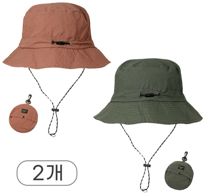 베라모다 휴대용 접이식 방수 버킷햇 등산모자 1+1