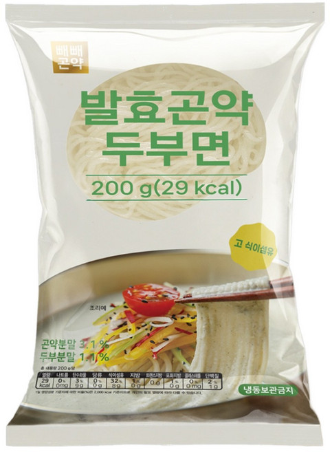 100g당 14.5kcal 빼빼곤약 발효곤약두부면 200g x 23팩, 23개