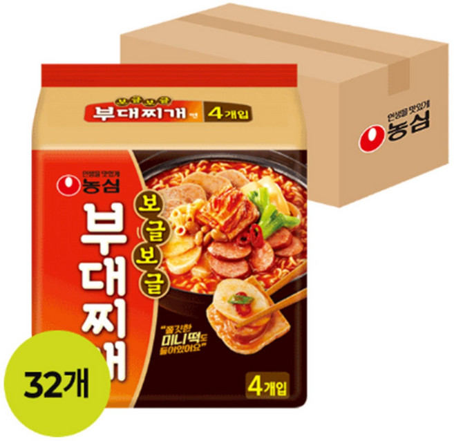 농심 보글보글부대찌개면127g 32개입, 1박스