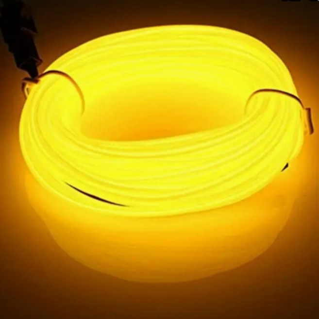 네온 EL 와이어 조명 DIY 축제 할로윈 크리스마스 파티 장식용, 1개, 레몬 옐로우