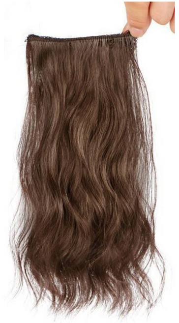 하이유니 S컬 펌 볼륨업 헤어뽕 붙임 머리 부분 가발, 라이트브라운, 26cm, 1개