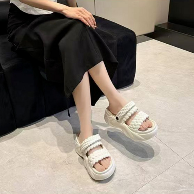 라플렌 발편한 통굽 슬리퍼 샌들 7cm 키높이