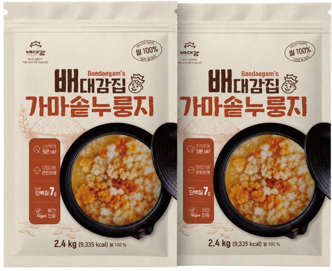 배대감집 가마솥 누룽지, 2.4kg, 2개