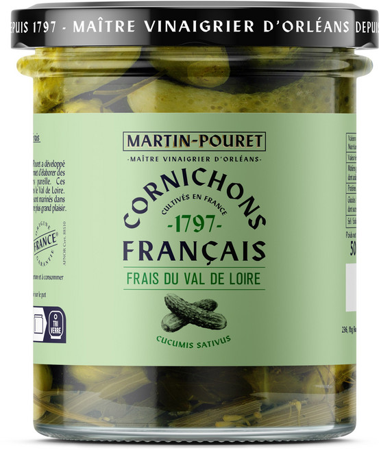 마틴푸레 오를레앙 비니거에 절인 프렌치 오이피클 꼬니숑 프랑스산, 1개, 350g