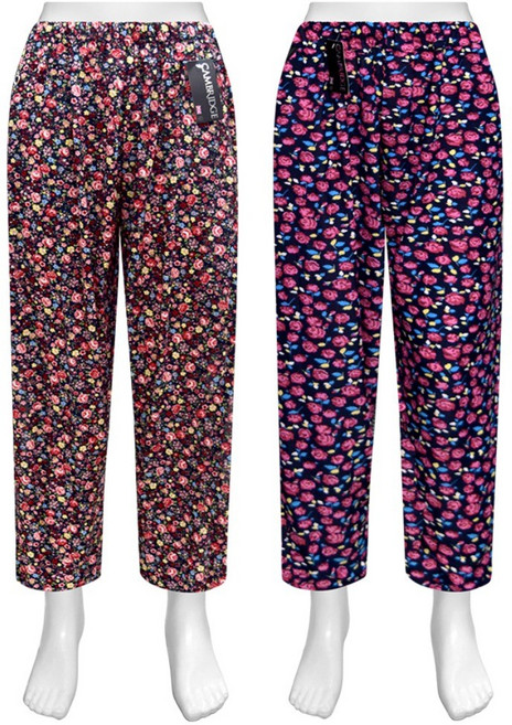 잭오브캠브릿지 여성용 여름 엄마 엄마옷 루즈핏 빅사이즈 일바지 꽃바지 까실이 쿨 아이스 바지 몸빼바지 2p