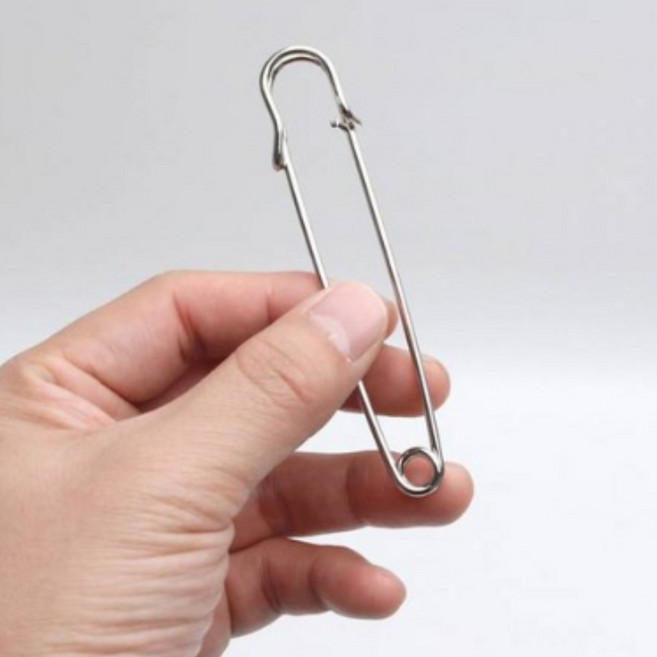 침구류 이불 옷고정 대형핀 브로치10cm 세트, 유광실버, 50개