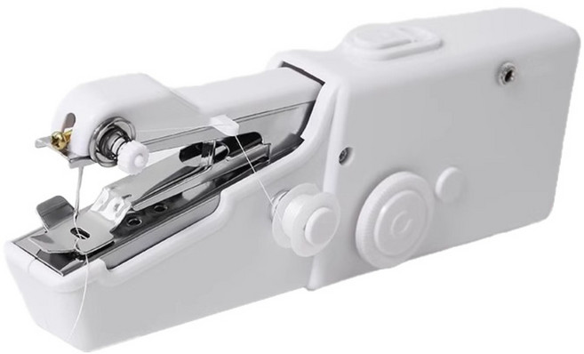 퍼플더리 원터치 미니 핸드 휴대용 미싱기 재봉틀, 스노우화이트