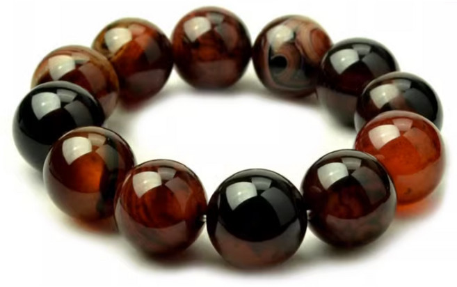 뚱보 남성용 왕구슬 천연마노 원석 염주팔찌