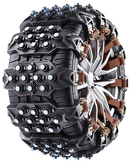 1+1 2026년형 간편설치 반복사용 고강도 차량용 우레탄 스노우체인 세트, 블랙 1세트(6개)+블랙 1세트(6개)