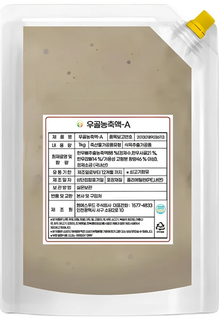 엠에스푸드 사골농축액 1kg 우골농축액 A 한우 고농축 엑기스 (염12%) 60brix, 1개 - 쿠팡