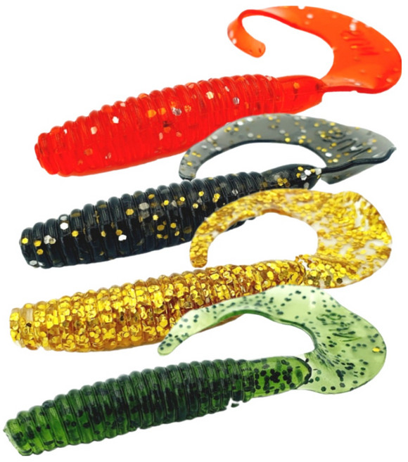 썬베이트 4인치 그럽웜, 금/펄 048, 30g