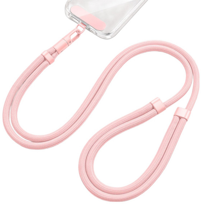 ABMOS 휴대폰 숄더 스트랩 목걸이줄 +휴대폰 태그홀더 세트, 1개, 핑크