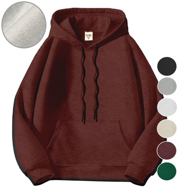 이라인 국산 기모 후드티 베이직룩 남녀공용 특양면 무지