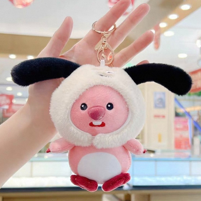 잔망루피 인형 키링 가방고리 굿즈 피규어 열쇠고리 키체인, 1개, 15cm 멍멍이 모자 루피