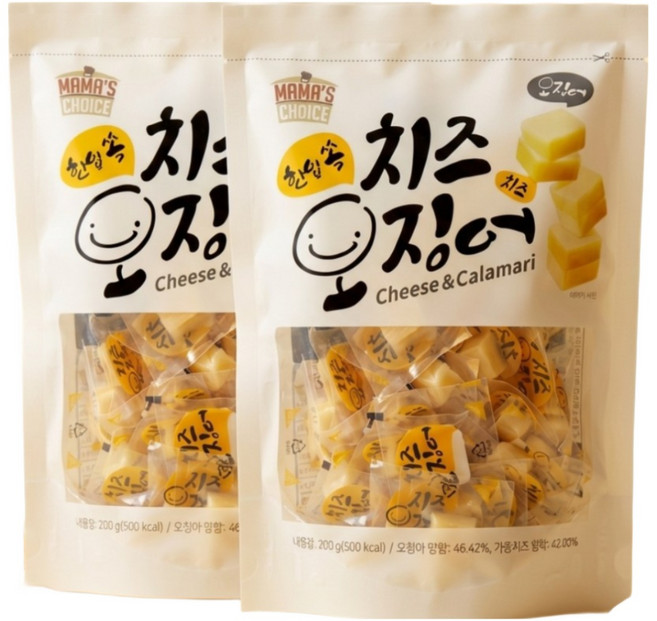 마마스초이스 한입쏙 치즈오징어 200g 2개
