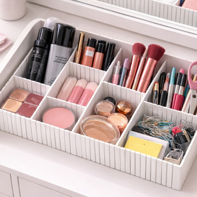 잘라 쓰는 서랍 칸막이 다용도 길이조절 파티션 다육이 화분정리 10개, 1세트, 화이트