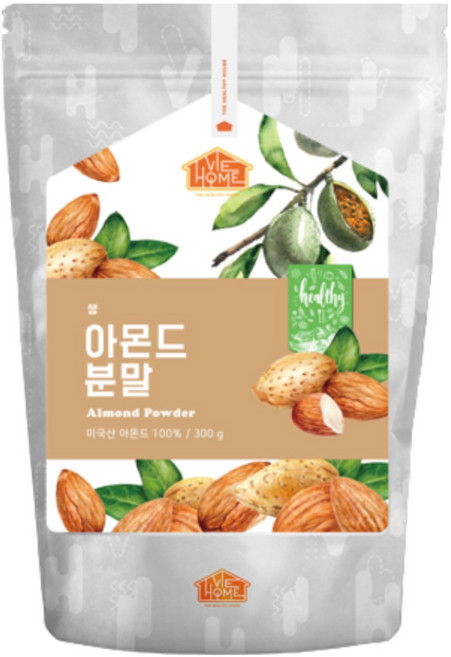 건강한우리집비옴 고소한 생 아몬드 가루 100%분말, 1개, 300g