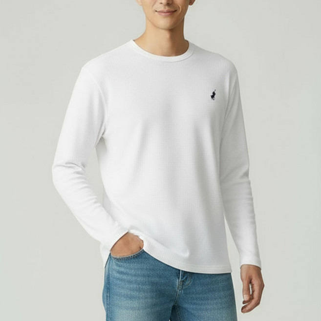 빅히트 패션 남성 특양면 라운드 긴팔 티셔츠 소프트