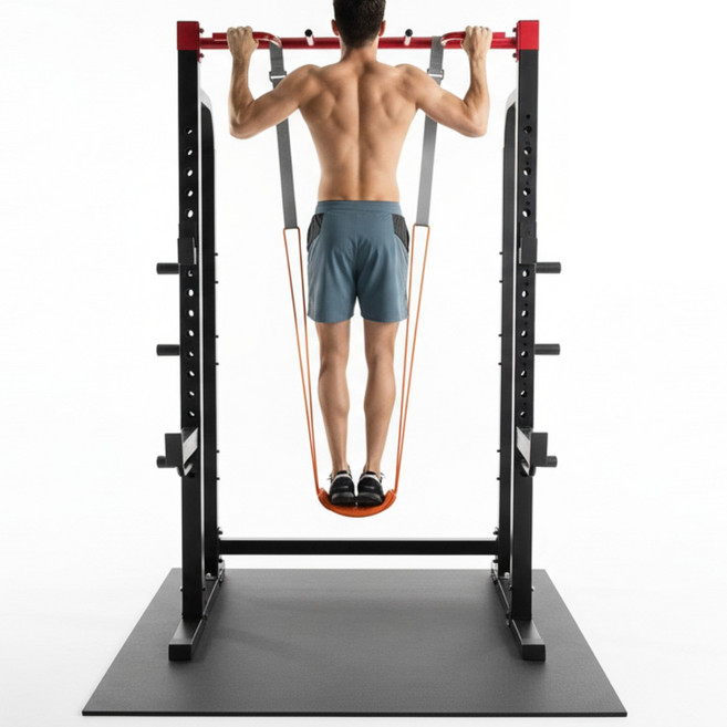 디노트 조절가능한 어시스트 턱걸이 보조 풀업 밴드, 1개, 오렌지밴드+블랙스트랩