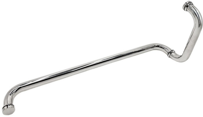 강화유리상가문손잡이 L자 강화도어손잡이 200mm 550mm 스테인리스 유광, 1개 ( 안쪽.바깥쪽 문 1개 분량)