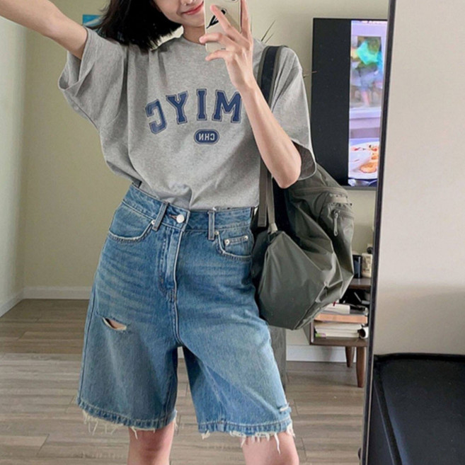 여성 데님 반바지 슬림핏 여름 반바지