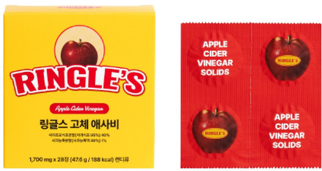 링글스 고체 애사비 캔디 제로슈가 사과초모 고압축 캔디 1박스 28정, 6개