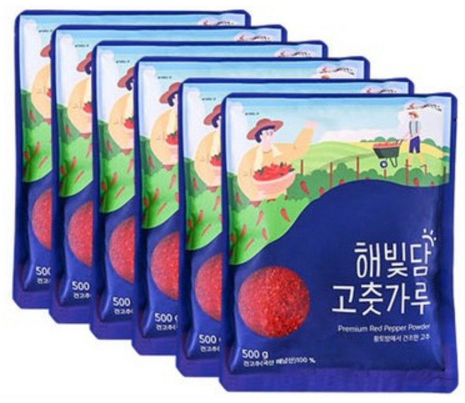 25년 해남 황토방 고춧가루 양념용 보통맛 4kg (500gx8팩)
