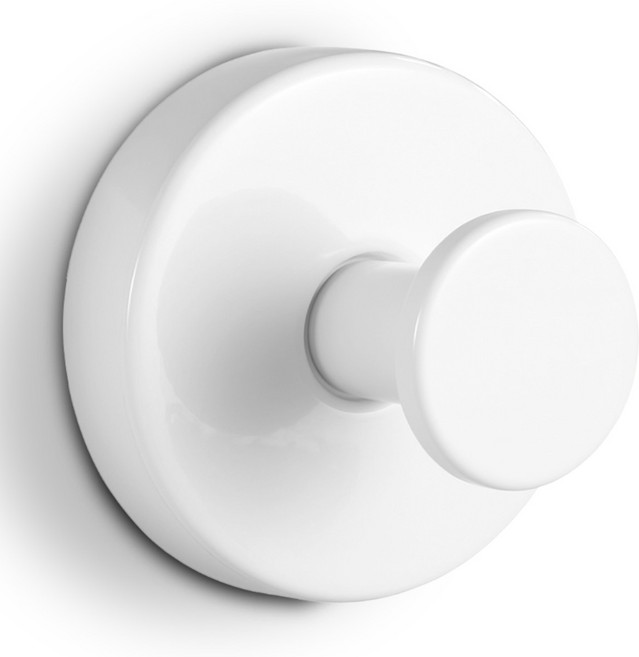 내집클로버 스테인리스 흡착식 고리 주방 욕실 옷방 다용도 걸이, 1개, 화이트