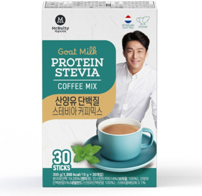 맥널티커피 산양유 단백질 스테비아 커피믹스, 10g, 30개입, 1개