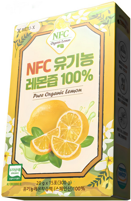 리쥬엑스 스페인 NFC 유기농 레몬즙스틱 15P, 15개, 20g